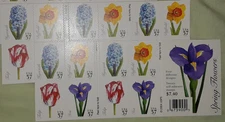 Two (2) Panes x 20 = 40 of SPRING FLOWERS 37¢ US Postage Stamps.  USA Sc # 3903b