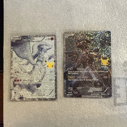 Pokémon TCG Celebrations 25th Anniversary Reshiram And Zekrom Holo Full Arts NM