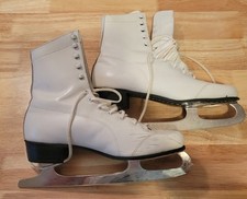 Vintage Aerflyte Figure Skates - White Leather - Size 7