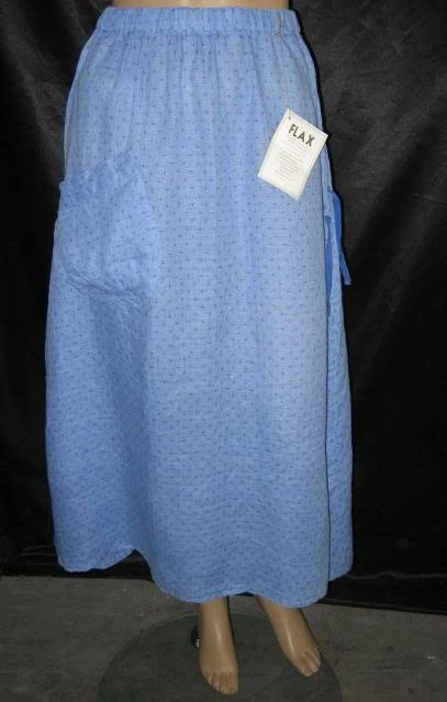 new FLAX BOLD GENEROUS 1G, 2G LINEN TIED UP POCKET SKIRT $100+ value