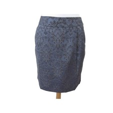 ANN TAYLOR Gray on Gray Pattern Straight Knee Length Skirt Sz 4