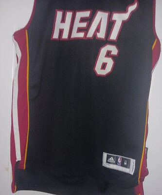 Adidas Nba Miami Heat Lebron James #6 Jersey Sz Youth M