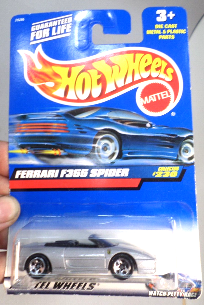Hot Wheels Ferrari F355 Spider Collector #230 Silver 2000