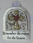 ATOP Remember the reason for the season cross Tidings CHRISTMAS ORNAMENT Ganz — photo 3