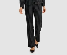 Le Suit Women's Black White Striped Mid-Rise Suit Separate Pants Petite Size 16P