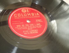 78RPM Columbia Elliot Lawrence + Hunter - I Know / Who Do Love I Hope, sharp EE-