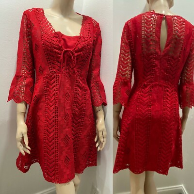 GIANNI BINI RED LACE FLIRTY DRESS SZ 6 | eBay GIANNI BINI RED LACE FLIRTY DRESS SZ 6 | eBay