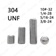 Fine Thread 304 Stainless Steel Hex Socket Set Screw Cup Point Grub Screws 10#