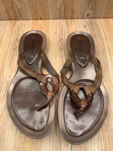 Nine West Brown Flip Flop Womens Slip on Sandals Size 7.5 - Picture 1 of 7