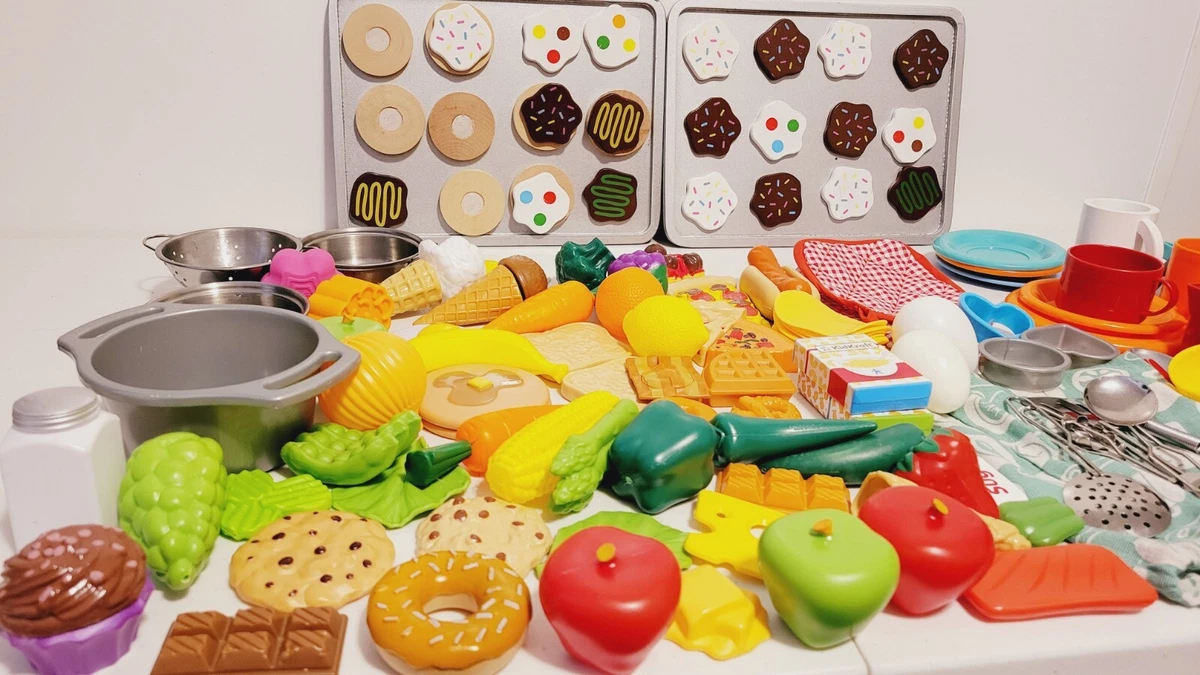 100 pcs Mixed Lot Plastic Play Food Kitchen utensils Food Kidkraft Battat