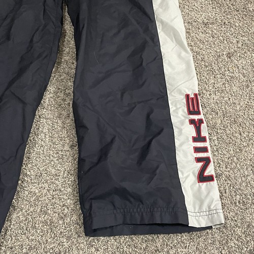 Nike Lined Swishy Warm Up Pants Spell Out Y2K Mens L Black VTG - Picture 7 of 15