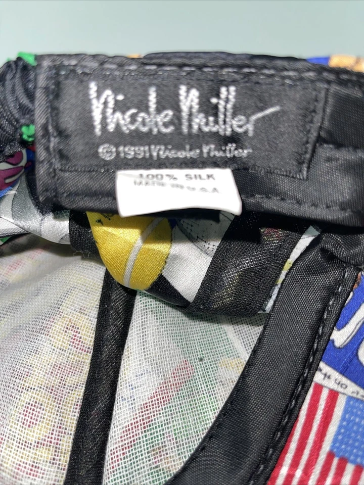 Sombrero elástico de tenis Nicole Miller Hot Shot 100 % seda 1991 vintage años 90’s Foto 4 de 4