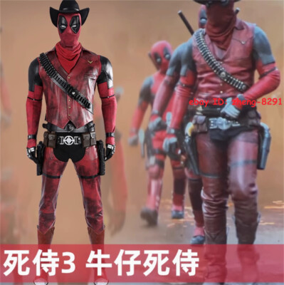 Deadpool & Wolverine Cosplay Costume Outfit Cowboy Deadpool Full Set Wade Wilson