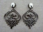 HUGE Vintage KENNETH LANE Clear Rhinestone Chandelier Clip On Earrings - Signed  — photo 2