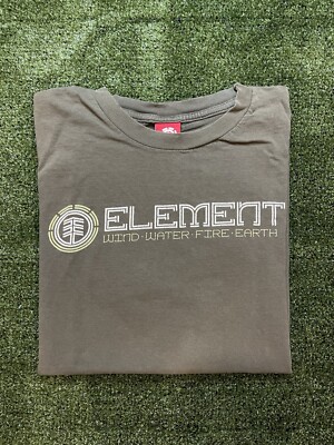Y2K Element Skateboards Write Out Logo Green Large Skate TShirt