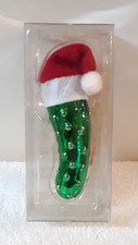 Christmas Pickle Blown Glass Ornament 4.5" Old World Germany Tradition NIB