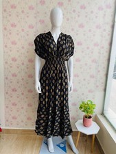 Bohemian Black Rayon Dress For Women Free Size V Neck Cocktail Party BohoOutfit