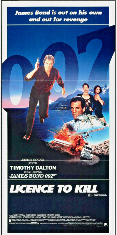 James Bond Licence to Kill (1989) ORIGINAL Australian 12.5X26.5 Timothy Dalton