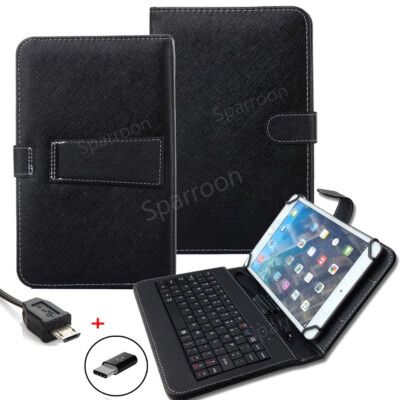 Universal Tablet Schutzhülle +USB-Tastatur 7/8/10 Zoll Tasche Hülle Case QWERTY