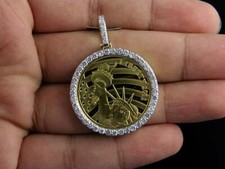 1 ct Passing tester Moissanite mens United Figure Pendant Silver free gift