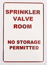SPRINKLER VALVE ROOM SIGN WHITE 7X10 ALUMINIUM ref1020-REF24-1027