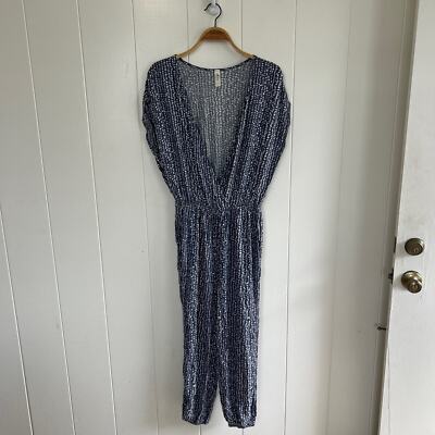 Mahina Hawaii Women's V Neck Patterned Jumpsuit Sz Small