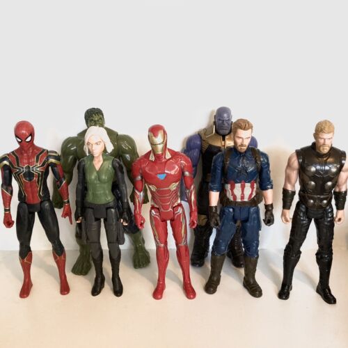 Marvel Titan Hero 12 Inch Figure Avenger Lot Of 7 Widow Iron Thor Hulk Cap Thano - Picture 1 of 24