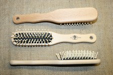 Haarb&uuml;rste Holzb&uuml;rste Ahornholz echte Holzstifte B&uuml;rste 5reihig neu