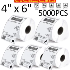 5000 Sheets 4x6" Fanfold Direct Thermal Shipping Address Label Paper Sticker