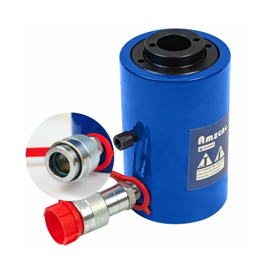 AMZCNC 20T Hydraulic Cylinder Jack Hollow Single Acting Hydraulic Ram Cylinde...