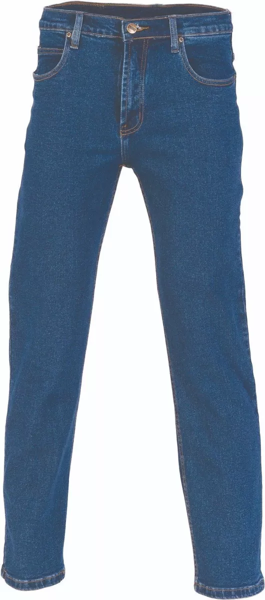 DNC Workwear 13.75oz Cotton Stretch Blue Denim Jeans Pants UPF 50 Size 72R 107