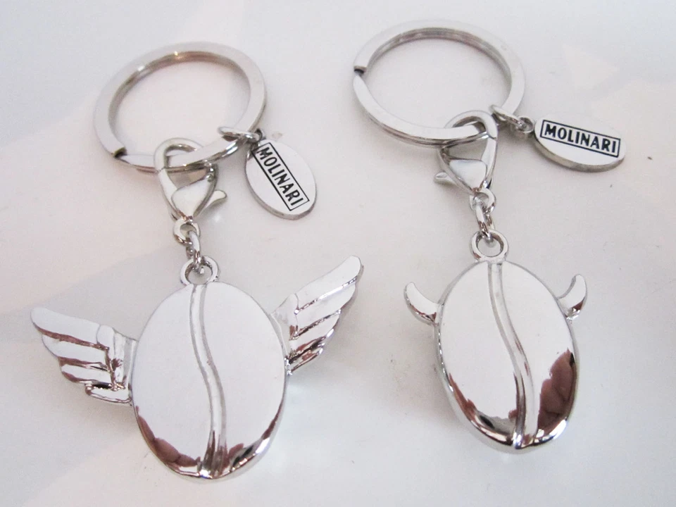 2 MOLINARI DESIGN SCHLÜSSELANHÄNGER ANHÄNGER SET METALL SAMBUCA TEUFEL+ENGEL BAR