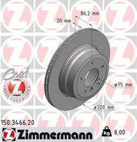 2X Bremsscheibe Coat Z Zimmermann 150.3466.20 FüR Bmw E61 E60 5Er Touring 525