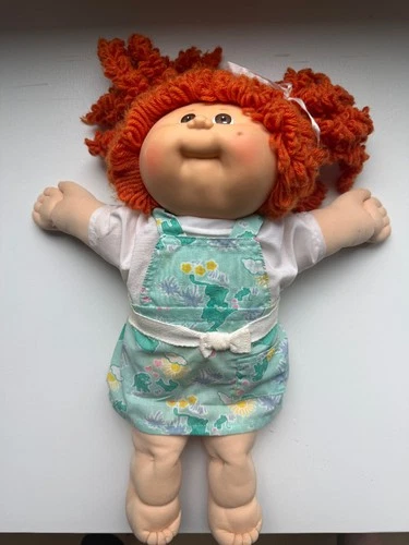 Vintage Hasbro Cabbage Patch Kids Doll 16" Red Yarn Hair Brwn Eyes w/ Birth Cert