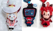 Set of 3 Hazbin Hotel Vox,Alaster,Lucifer Sitting Plush Stuffed Toy Doll Mascot
