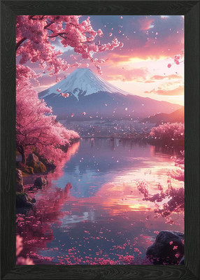 Kirschblüte Landschaft gerahmtes Wandbild Poster Leinwanddruck Bild