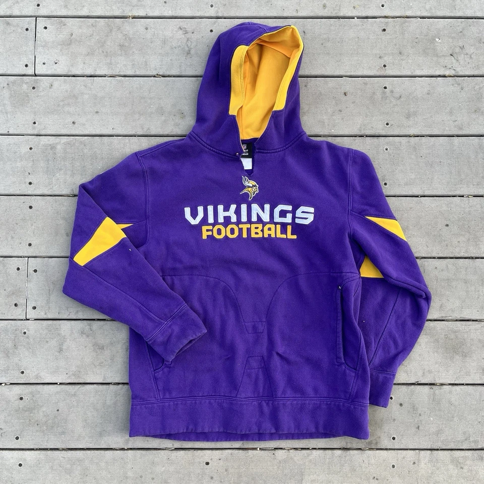 Sudadera con capucha Y2K Minnesota Vikings NFL Reebok Sideline para hombre grande vintage Foto 3 de 4