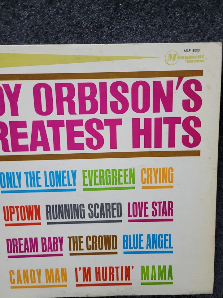 Vintage Roy Orbison's Greatest Hits Vinyl LP Monument MLP 8000 Rock Album 1960s - Image 3 of 4