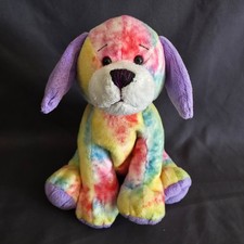 GANZ WEBKINZ - TIE DYED PUPPY HM385 PLUSH ONLY NO CODE