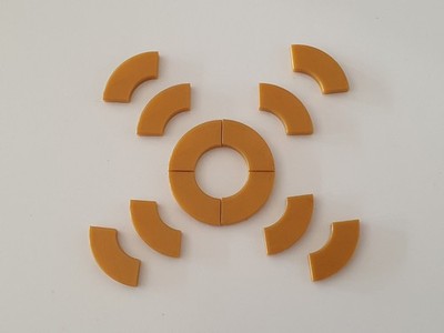 12 Lego Fliesen viertelkreis 2x2 pearl gold  NEU 27925