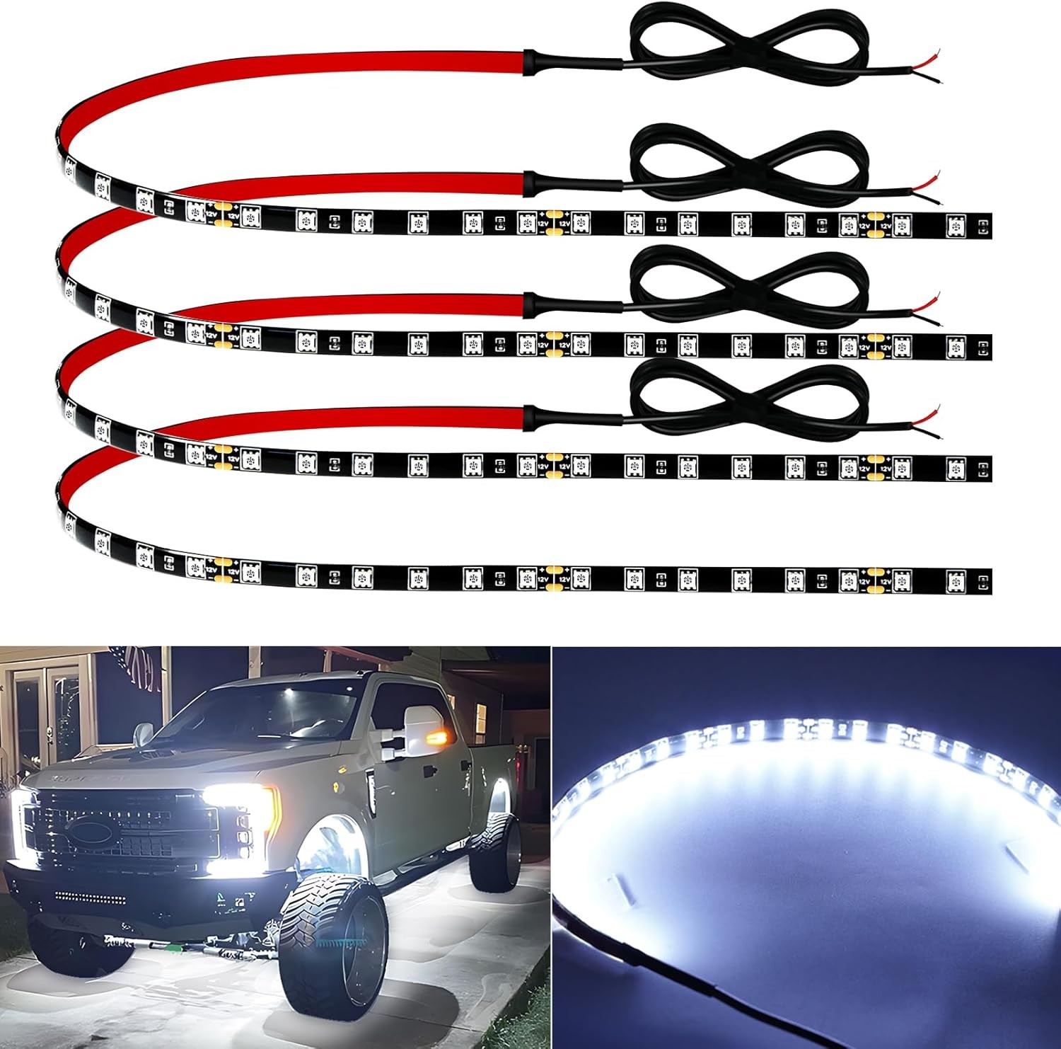 12V Led Light Strip 18" Connectable 18Inch/45CM, White 