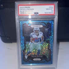 Deuce Vaughn /95 Rookie PSA 10 GEM 2023 Panini Prizm No Huddle Blue #324 POP 4