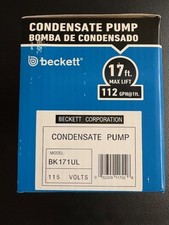 3 Beckett BK171UL Condensate Pump Black 115V Reduced Noise Thermal Protection
