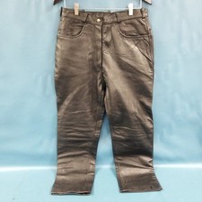 VTG Ladies Black Leather Pants Size 11/12 No Brand Seen 5 Pocket