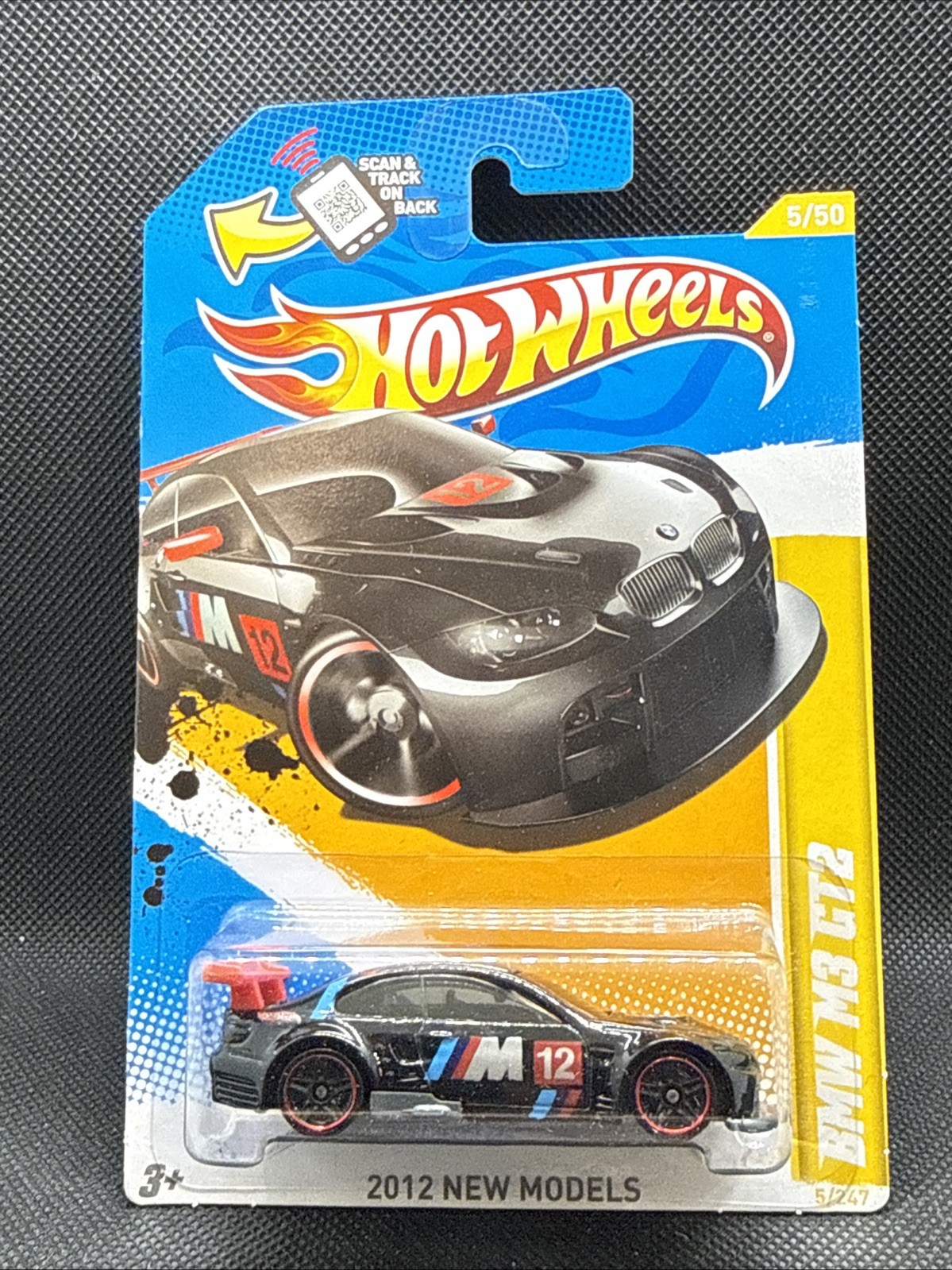 Hot Wheels 2012 BMW M3 GT2 Black M Series 5/50 Scan & Track