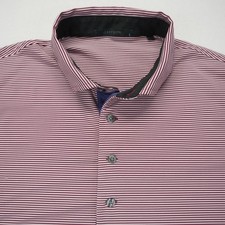 Greyson Polo Shirt Mens Large Red White Striped Wolf Logo Golf Performance