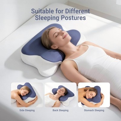 2-in-1 Comfort Sleep Cervical Pillow Neck Memory Foam Ergonomic Neck Pain Relief