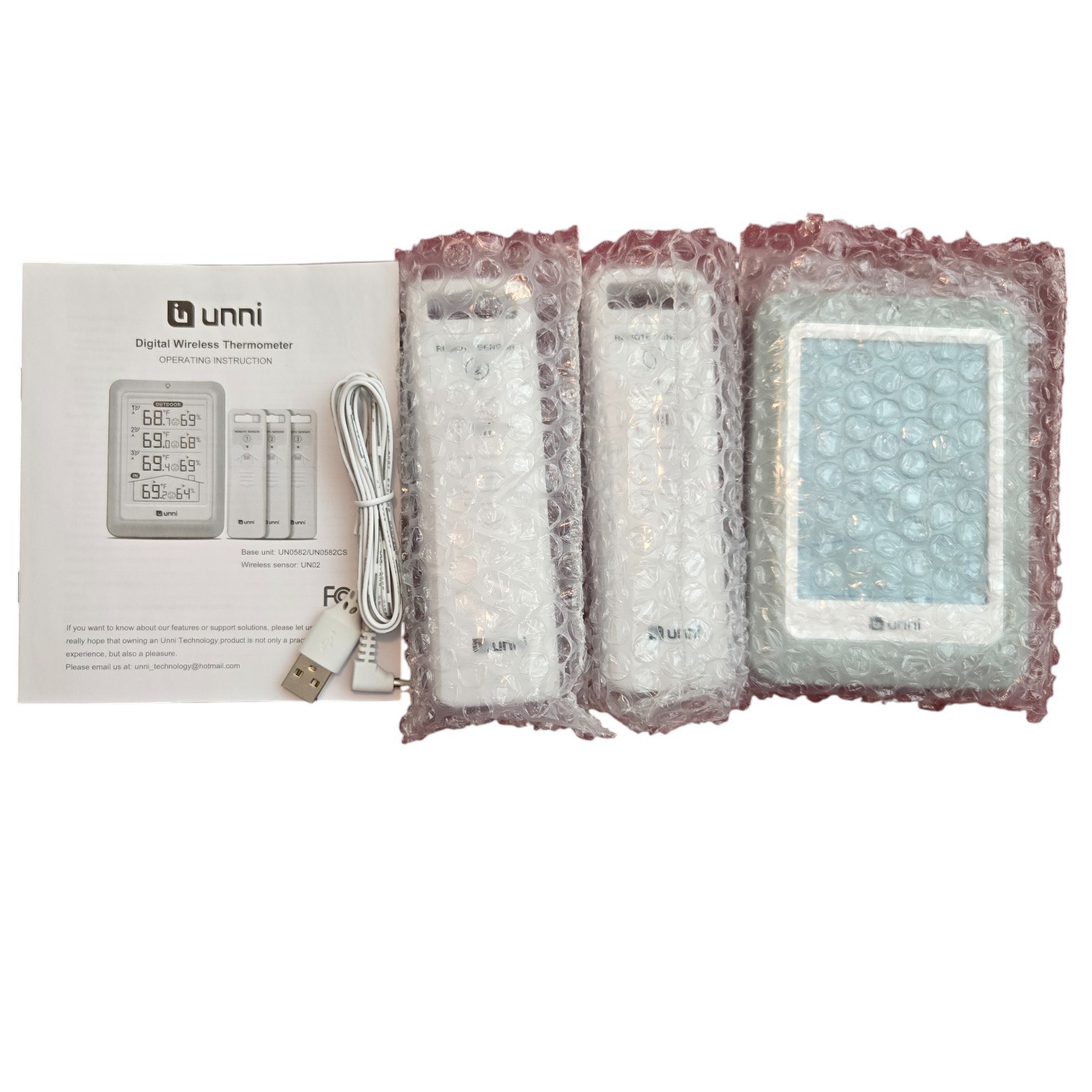 Unni Indoor/Outdoor Thermometer TWO Sensors ONE Display Open Box Unused