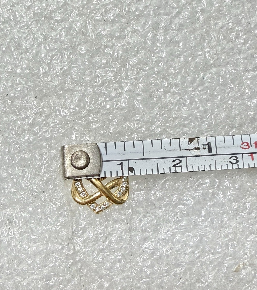 ALE MET Pandora Retired Gold Played 1/4” Lover Heart Knot Earrings View 2