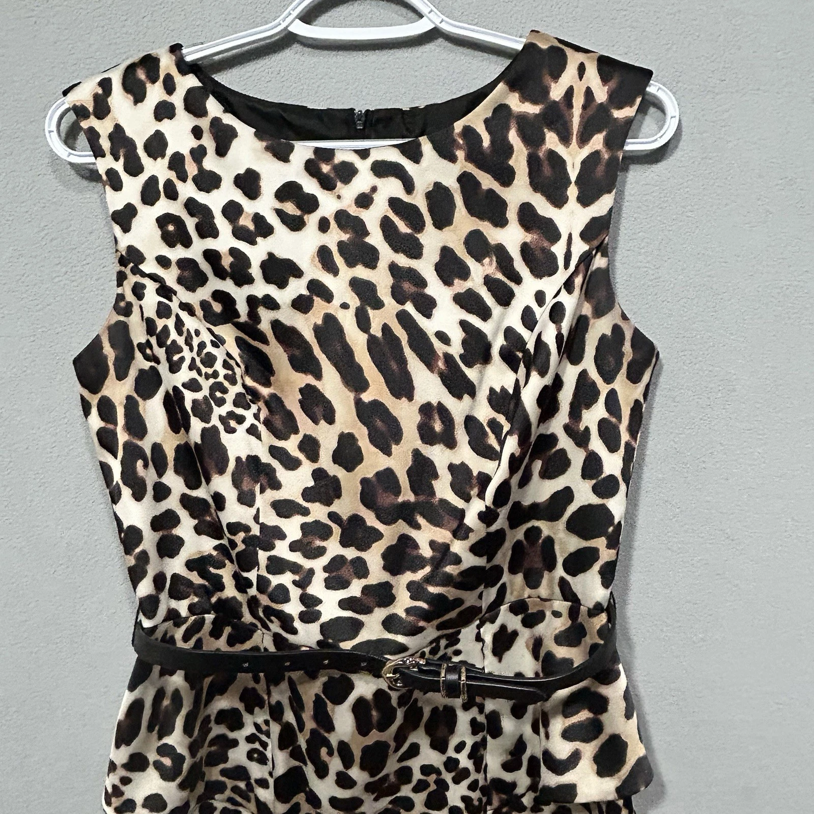 ALYX Abito tubino stampa animalier donna taglia 6 foderato con cintura data notte elegante carriera